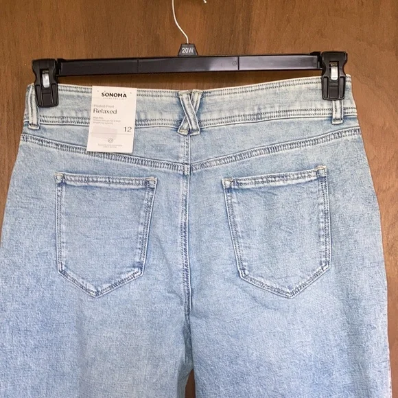 Sonoma jean pleated front relaxed high rise straight leg jean retro 12 16 18 - Picture 7 of 17